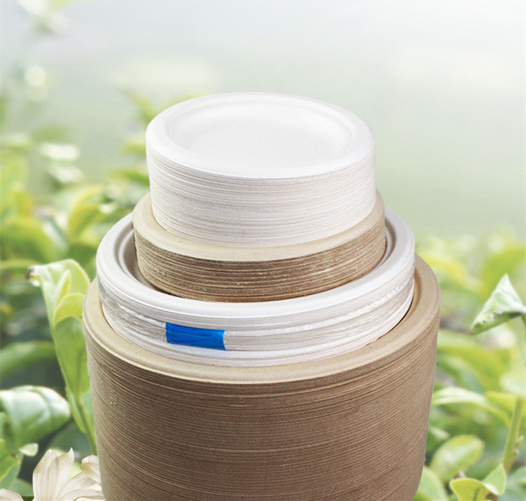 Eco-Friendly Thickened Paper Plates - Biodegradable BBQ & Party Plates