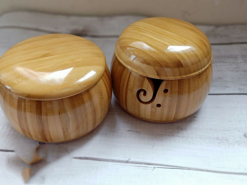 Bamboo Storage Bowl - Natural Wood Kitchen Container