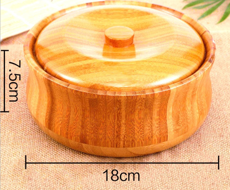 Natural Bamboo Serving Bowl - Eco-Friendly Wooden Dinnerware