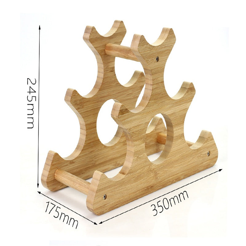 Bamboo Wine Rack - Natural Wood Bottle Holder