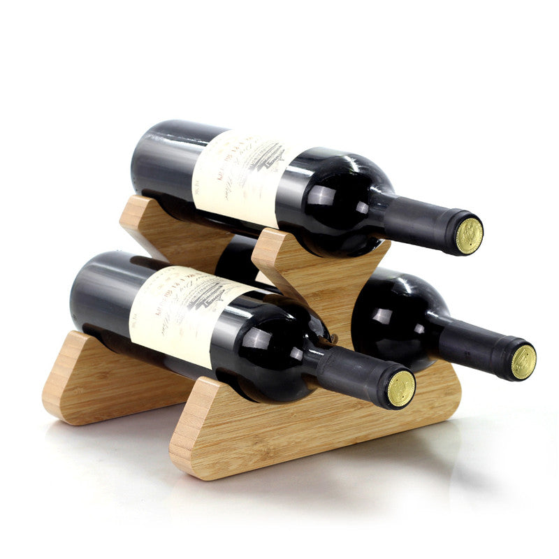 Bamboo Wine Rack - Natural Wood Bottle Holder