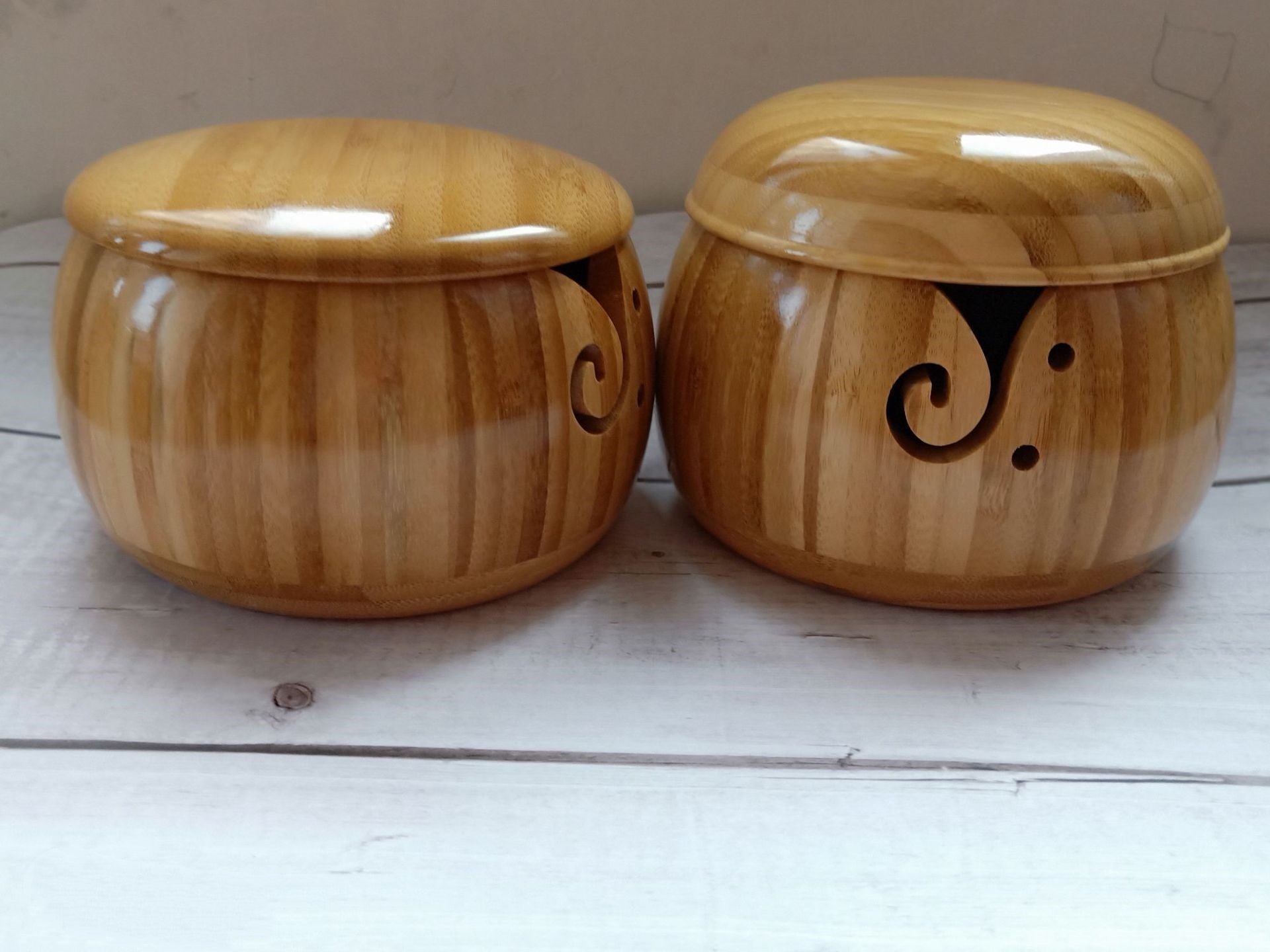 Bamboo Storage Bowl - Natural Wood Kitchen Container