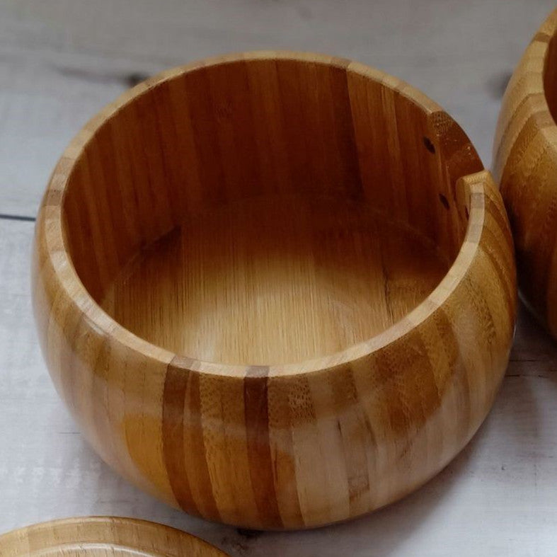 Bamboo Storage Bowl - Natural Wood Kitchen Container
